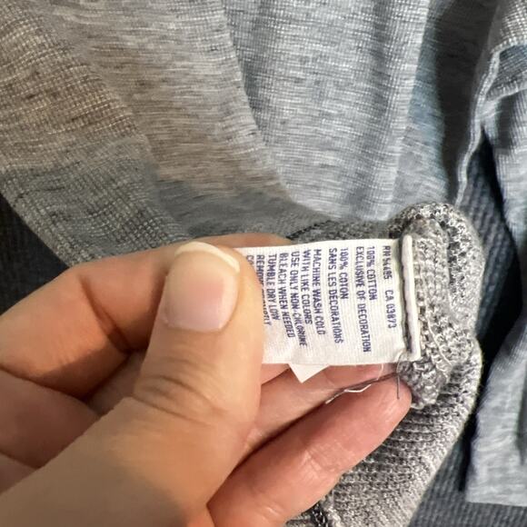 American Eagle Mens Thermal Knit Shirt Size XL Gray Long Sleeve Crew Neck Casual - Picture 6 of 8